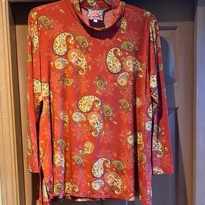 Johnny Was Floral Print Mock-neck Tunic